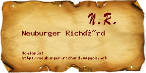 Neuburger Richárd névjegykártya