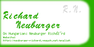 richard neuburger business card